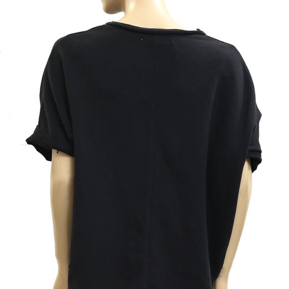 Voyageur By Mersea Frenchie Raw Edge V-Neck Sweatshirt Top Oversized OS 283409 - Picture 8 of 9